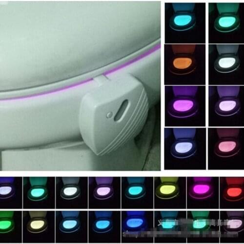 24 Colors LED Toilet Seat Night Light Smart human Motion Sensor Lamp Bathroom Night Light PIR Automatic Activated RGB LED Light