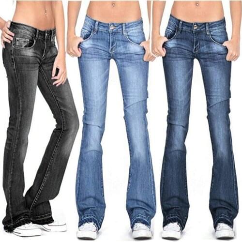 XS-4XL Womans Jeans Womens Denim Skinny Casual Mid Waist little flare Jeans Stretch Sexy Pants Soft Tights Jeans Feminina
