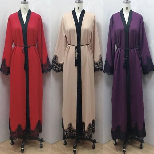 F809New Muslim dress bajuwanita womans gown Orientale Musulman Abaya Dubai Cardigan robes