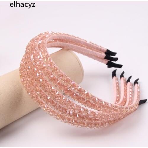 10pcs/lot New Exquisite Handmade Rhinestone Headband Girls Glitter Crystal Hair Hoop Kids Hair Accessories Women Bling Headwear