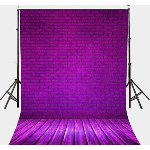 150x220cm Ultra Violet Brick Wall Backdrop Ultra Violet Wooden Floor Photography Background