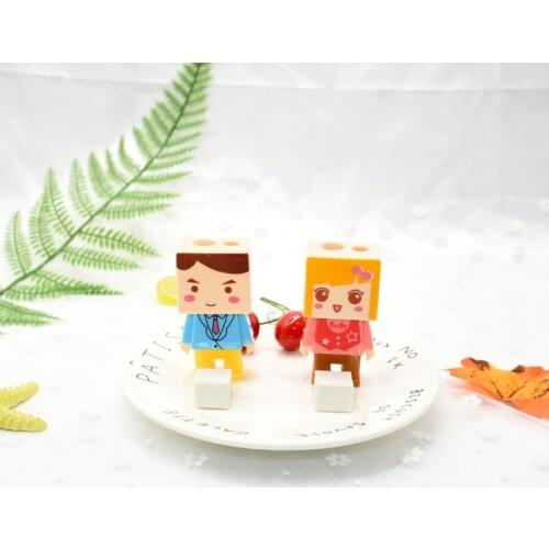 2 pcs fashion eraser Creative cartoon villain DIY assembly sharpener pencil sharpener eraser with holes School learning tools