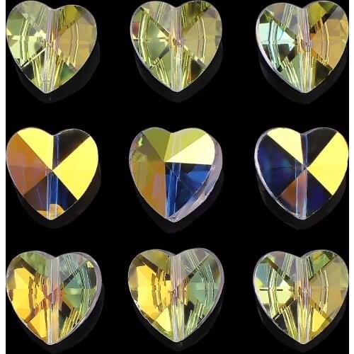 20Pcs 14mm Austrian Glass Beads Crystal Pendant Heart Butterfly Star Cross Flower Shape For DIY Making Earings Jewelry Findings