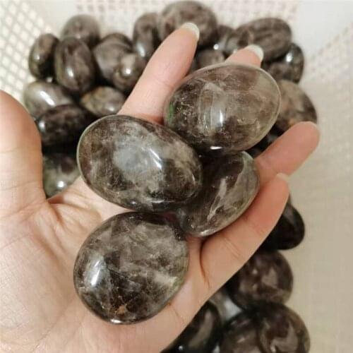 30-50mmNatural stone black crystal palm reiki stone gem chakra stones and healing crystals