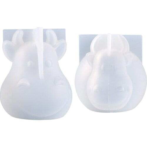 3D Cow Mascot Desktop Ornaments Casting Silicone Mould DIY Crafts Decorations Making Tools Crystal Epoxy Resin Mold