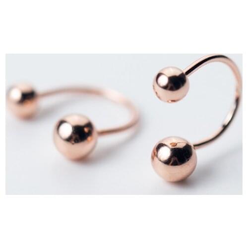 4mm 5mm small Real. 925 Sterling Silver jewelry Golden Polished double lucky Ball round screw back Earrings Jewelry GTLE2963