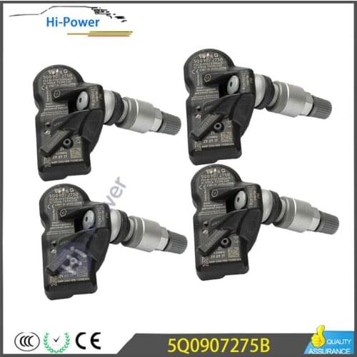 4PCS 5Q0907275B TPMS Tire Pressure Monitor/Warning System Sensor For Audi Volkswagen A3 8V Q7 4M Q5 Q3 A4 A5 2017 MQB