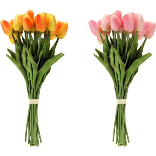 40Pcs Tulip Flower For Wedding Decor Flower Best - 20Pcs Latex & 20Pcs PU