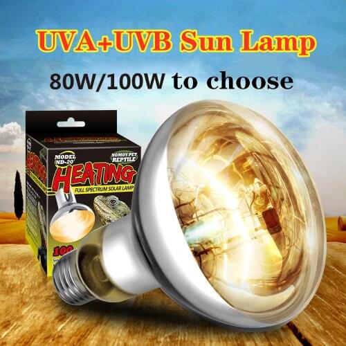 80/100W UVA UVB Sun Lamp High Intensity Self-Ballasted Heat Basking Lamp/Light/Bulb for Reptile and Amphibian