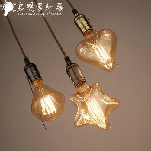 American country retro loft glass big bulb pendant lamp light single head coffee shop restaurant bar light