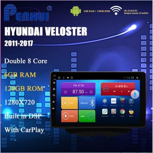 Android Car DVD For hyundai veloster(2011-2017)Car Radio Multimedia Video Player Navigation GPS Android 9 Double DIn