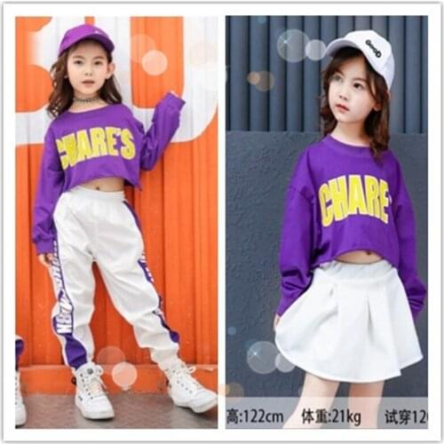 Kid Shirt Jogger Pants Kid Sweatshirt Hip Hop Clothing Clothes Jazz Girls Boys Dance Costume Ballroom Dancing Streetwear