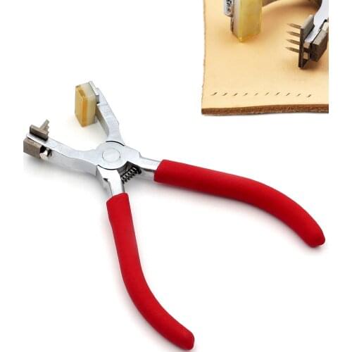 4 mm 2/4 Teeth Leather Craft Punch Tool Handheld Silent Pliers Diamond Sewing Suture Chisel Scelzi Iron Pitch DIY Leather Craft