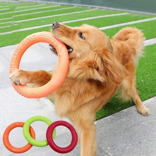 EVA Dog Training Ring Puller Resistant Bite Floating Toy Pet Flying Discs Puppy Interactive Game Play Toys for Medium Large Dogs