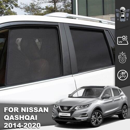For Nissan QASHQAI 2014-2020 Sunshade Vehicle Magnet Car Visor Side Black Foldable Window Mesh Auto Door Frame Interior Curtain