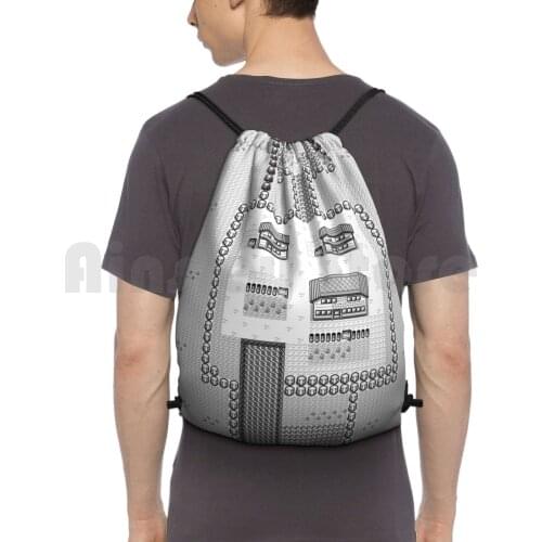 Dreams Of Pallet Town ( Nostalgia ) Backpack Drawstring Bags Gym Bag Waterproof Gaming Pixel Pixel Art Pixels Retro