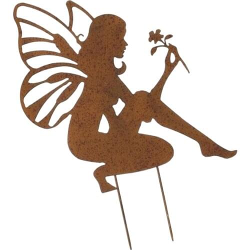 Metal Colorful Fairy Angel Plant Stake Garden Outdoor Lawn Decor Garden Iron Stakes Decorations