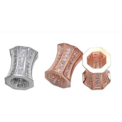 Fashion micro pave CZ big hole copper zircon connectors jewelry findings 9*11mm mp115