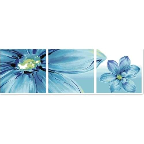 Blue daisy cross stitch kits flower package 18ct 14ct 11ct cloth silk cotton thread embroidery DIY handmade needlework