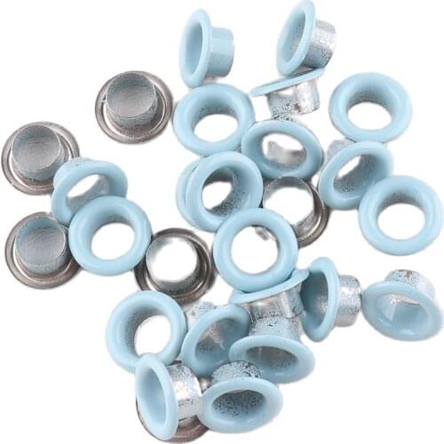 100 sets Scrapbook Eyelet 10*6*5mm blue with Grommet for Leather craft Shoe Belt DIY Scrapbooking Cap Bag Clothes Accessories