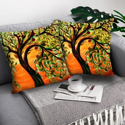Hand-Painted American Country sofa cushion cover Color Cities Cushion Cover Throw Pillow Home Decoration Decorative Pillowcase