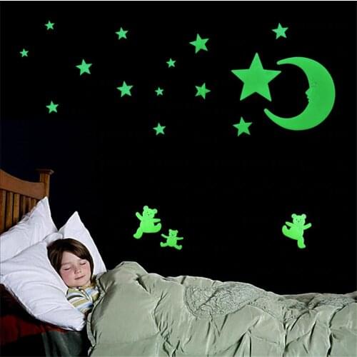 New Arrival Funny Luminous glow in the dark bright fluorescent children LED toys -Moon and stars style Luminous Glowing Toy