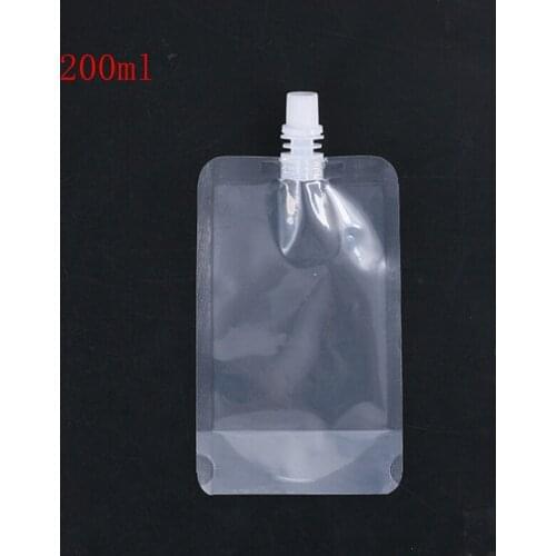 100pcs 200ml 250ml 500ml 1L 2.5L 5L 10L Empty Stand up Plastic Drink Spout Bag Beer Juice Milk Water Self-standing suction bags