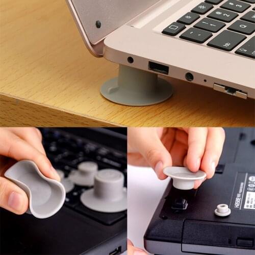 4Pcs/Set Notebook Accessory Laptop Heat Reduction Pad Cooling Feet Stand Holder Reduction Pad Cooling Stand Holder Suction Leg