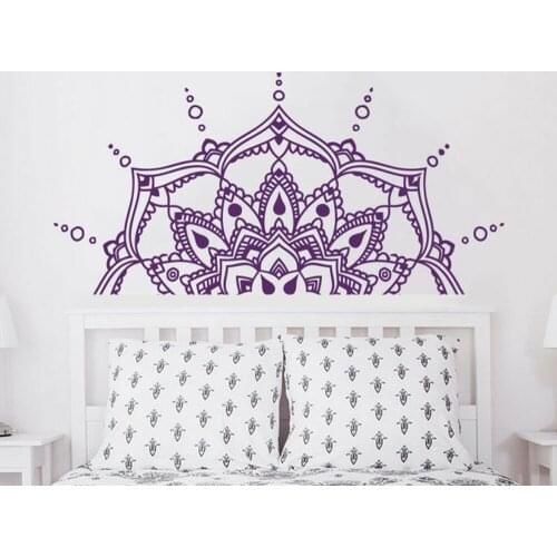 Half Mandala Wall Decal Headboard Master Bedroom Boho Bohemian Decor Vinyl Nursery Kids Room Interior Art Wall Stickers Z550
