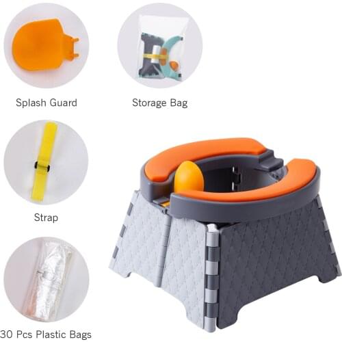 Portable Baby Potty Training Foldable Baby Toilet Seat Travel Potty with Splash Guard Silicone Mat Training Seat for Home Travel