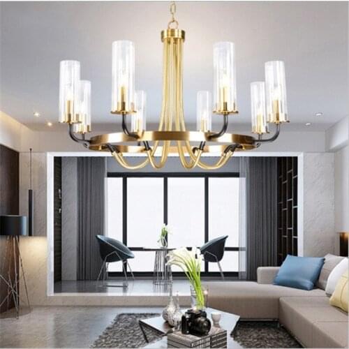 LED post-modern light luxury chandelier simple Nordic living room dining room bedroom lamp creative personality villa glass lamp