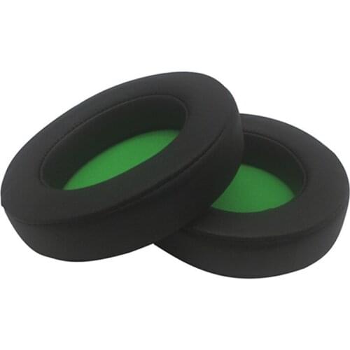 Replacement Headphones Ear Pads for Razer V2 Headphone Fits Many Headphones Foam Ear Pads Memory Black Green 23 AugT3