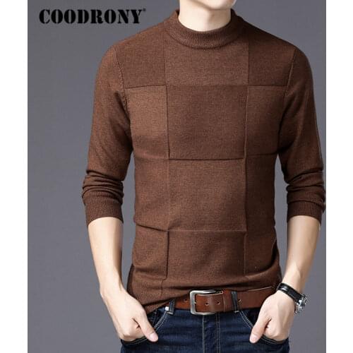 COODRONY Mens Sweaters 2020 Winter Christmas Sweater Men Pullover Men Cashmere Turtleneck Pull Homme Clothes Jersey Hombre H007