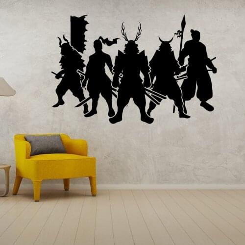 Vinyl Japanese Warrior Samurai Wall Decal Anime Sticker For Home Living Room Decoration Removable A002229
