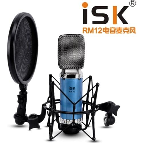 Top Quality ISK RM-12 ribbon microphone condenser microphone professional for recording studio and broadcasting DHL/EMS shipping