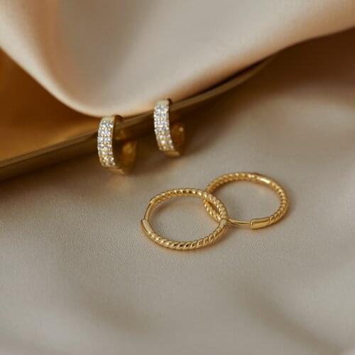 2021 New 925 Sterling Silver Geometric Charm Korean Stud Earring For Women Girls Wedding Jewelry Pendientes Accessories eh587