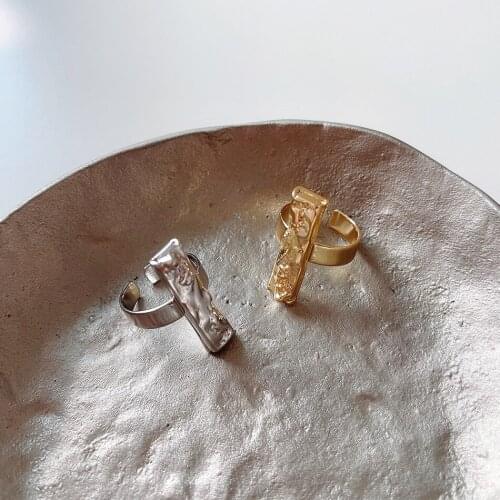 Amaiyllis S925 Sterling Silver Minimalist Irregular Cross Rings Punk Fashion Index Finger Ring For Female Jewelry