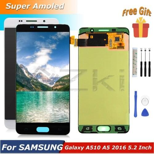 5.2" For Samsung Galaxy A5 2016 A510 LCD Display Touch Screen Replacement A510F Digitizer Assembly A510M A510FD A5100 With Frame