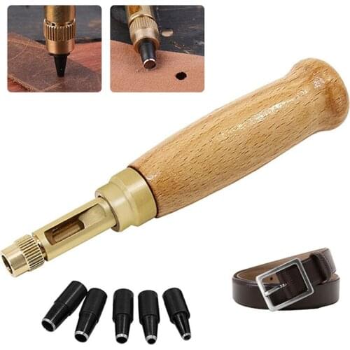 1PCS Screw Hole Belts Punch Leather Automatic Belts Hole Punchers Drill Replaceable Mute Rotary Craft Tool For Watch Tip Die