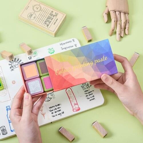 16 color set color small ink pad DIY hand account seal child teacher finger painting decoration tool