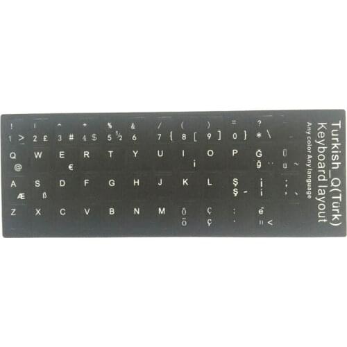 2pcs Turkish Keyboard Sticker Turkey language film For laptop desktop keyboards Stickers 11 12 13 14 15 17 inch keyboard