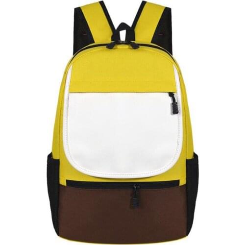 3pcs School Bags Sublimation DIY Blank White Schoolchild Nylon Large Capacity Waterproof Breathable Flap Cover Backpack Bag