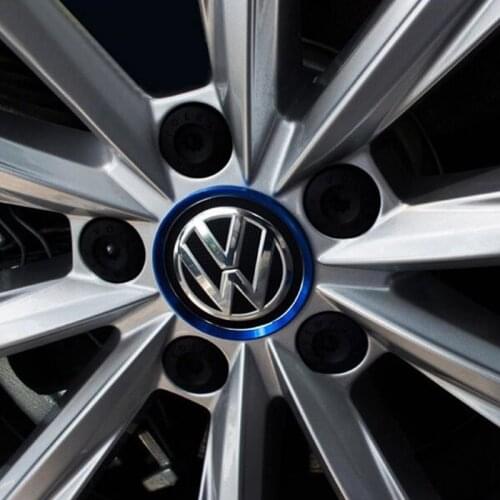 4pcs Car modified wheel hub decorative Circle Colorful aluminum alloy ring sticker for VW Volkswagen Golf Polo jetta car styling