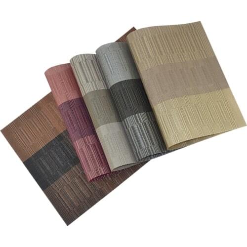 6Pcs PVC Bamboo Plastic Placemats for Dining Table Non Slip Table Place Mats Cup Pad Waterproof Kitchen Dinning Table Mats