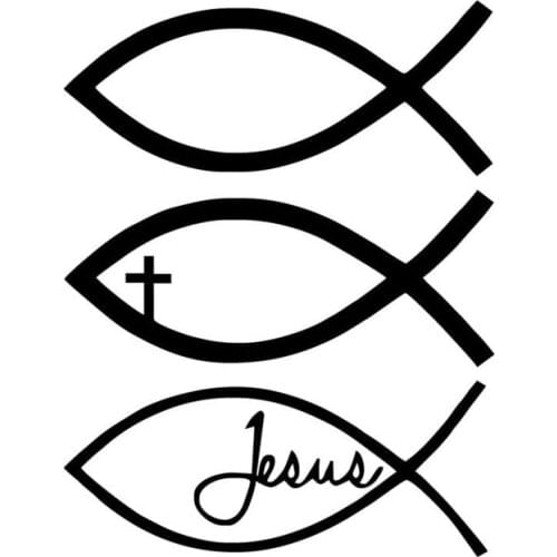 Car Sticker Jesus Fish God Christ Cross Decal Fashion PVC Decoration Auto Accessories High Quality Waterproof Sunscreen Decals