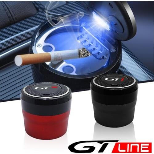 Car ashtray cenicero abs led Push button switch for Peugeot gt gti gtline 508 5008 3008 208 2008 308 Car Accessories