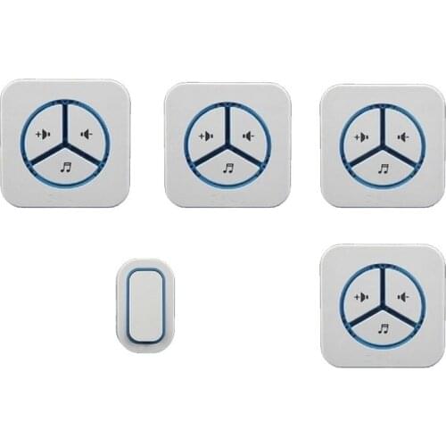 1 emitter+4 receivers doorbell Waterproof 280m work wireless doorbell,wireless door chime,wireless bell, 48 melodies door bell