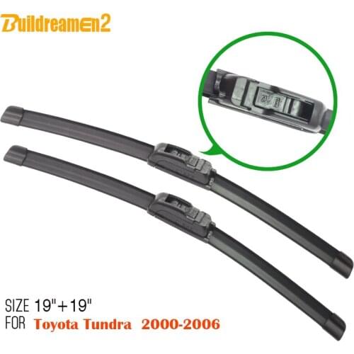 Buildreamen2 1Pair Car Bracketless Windscreen Wiper Blade For Toyota Tundra 2000-2006 Truck Soft Rubber Windshield Wiper