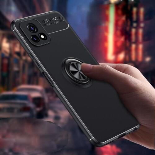 Case for VIVO Y52S Metal Ring Holder Soft TPU Shockproof Cover for VIVO Y52S V2057A Couqe Fundas