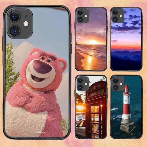 Natural Sunset Lighthouse Phone Case For iphone 12 11 6 Mini Pro XS Max X XR 7 8 Plus Soft TPU Cover 12Pro 11Pro 12Mini